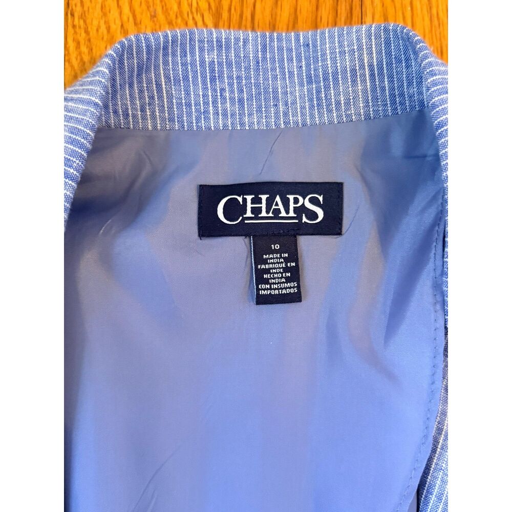 Chaps Blue & White Pinstripe Blazer Jacket Size 10